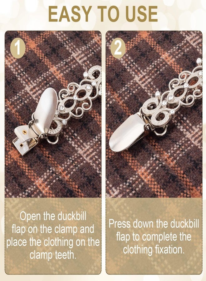 Joez Wonderful 4 Pcs Dress Clips Back Cinch, Alloy Vintage Waist Cincher Clip, Retro Cardigan Tightener, Hat Dress Shirt Shawl Cardigan Clips for Women - Image 5